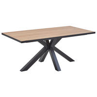 ESSTISCH Eiche furniert rechteckig Schwarz, Eichefarben  - Eichefarben/Schwarz, Design, Holz/Holzwerkstoff (180/100/76cm) - Valdera