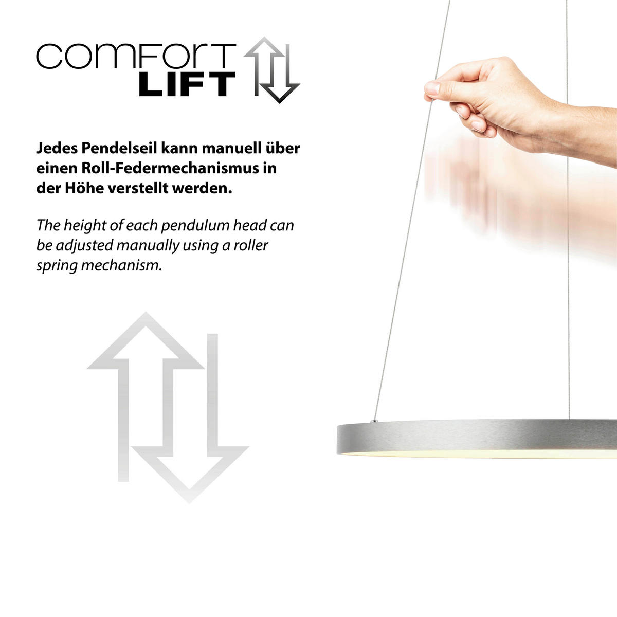 LED FÜGGESZTÉK - alumínium színű, Design, műanyag/fém (57/200/200cm)