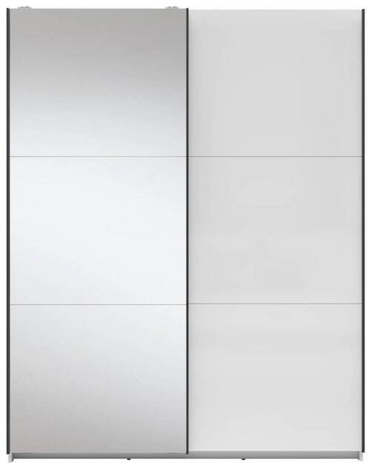 OMARA Z DRSNIMI VRATI, prozorno, bela, visoki sijaj  - bela/visoki sijaj, Moderno, kovina/steklo (153,5/195,5/60cm) - MID.YOU