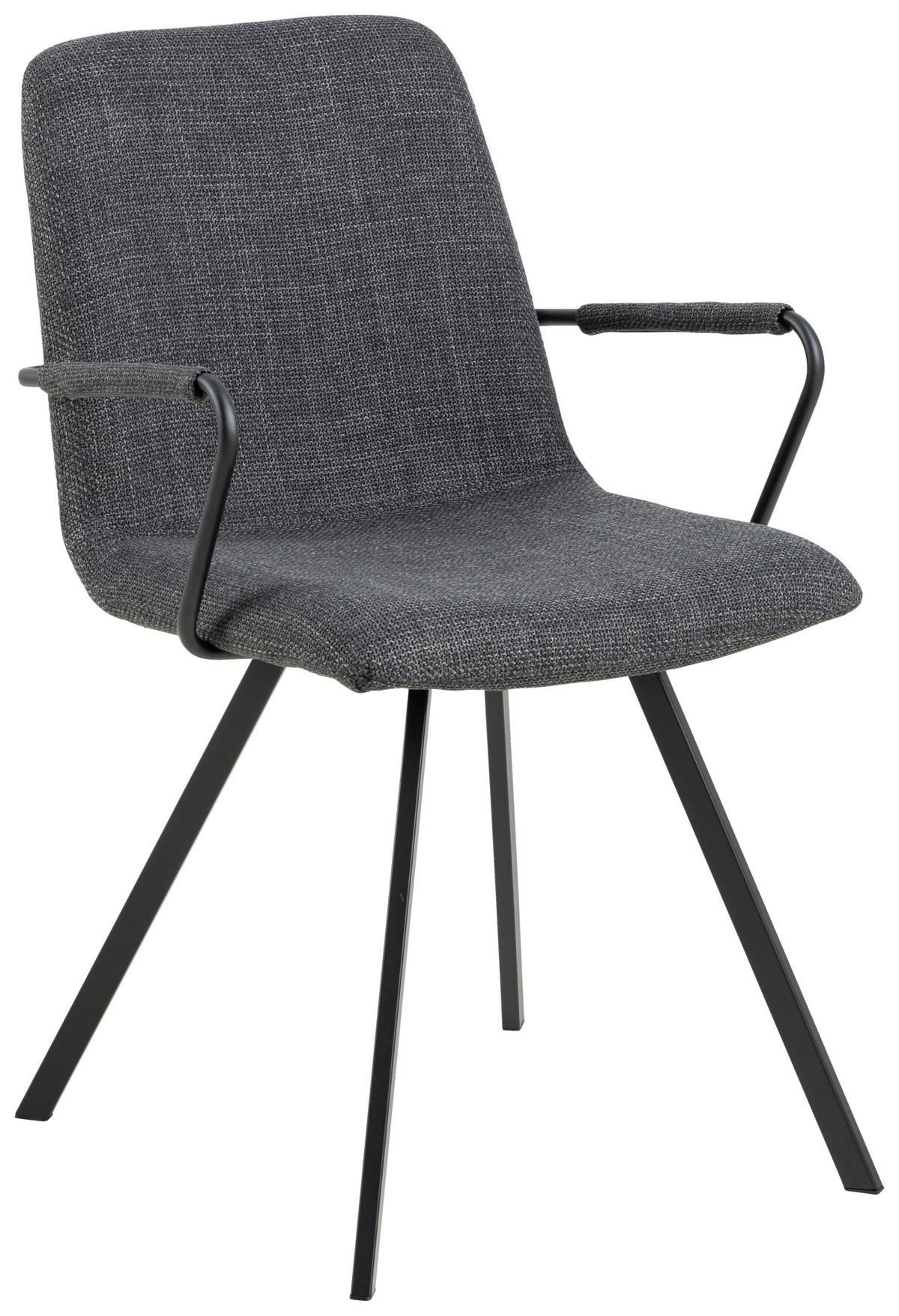 ŽIDLE S PODRUČKAMI, tkaná látka, tmavě šedá - tmavě šedá, Design, kov/textil (55,5/85/50,5cm) - MID.YOU