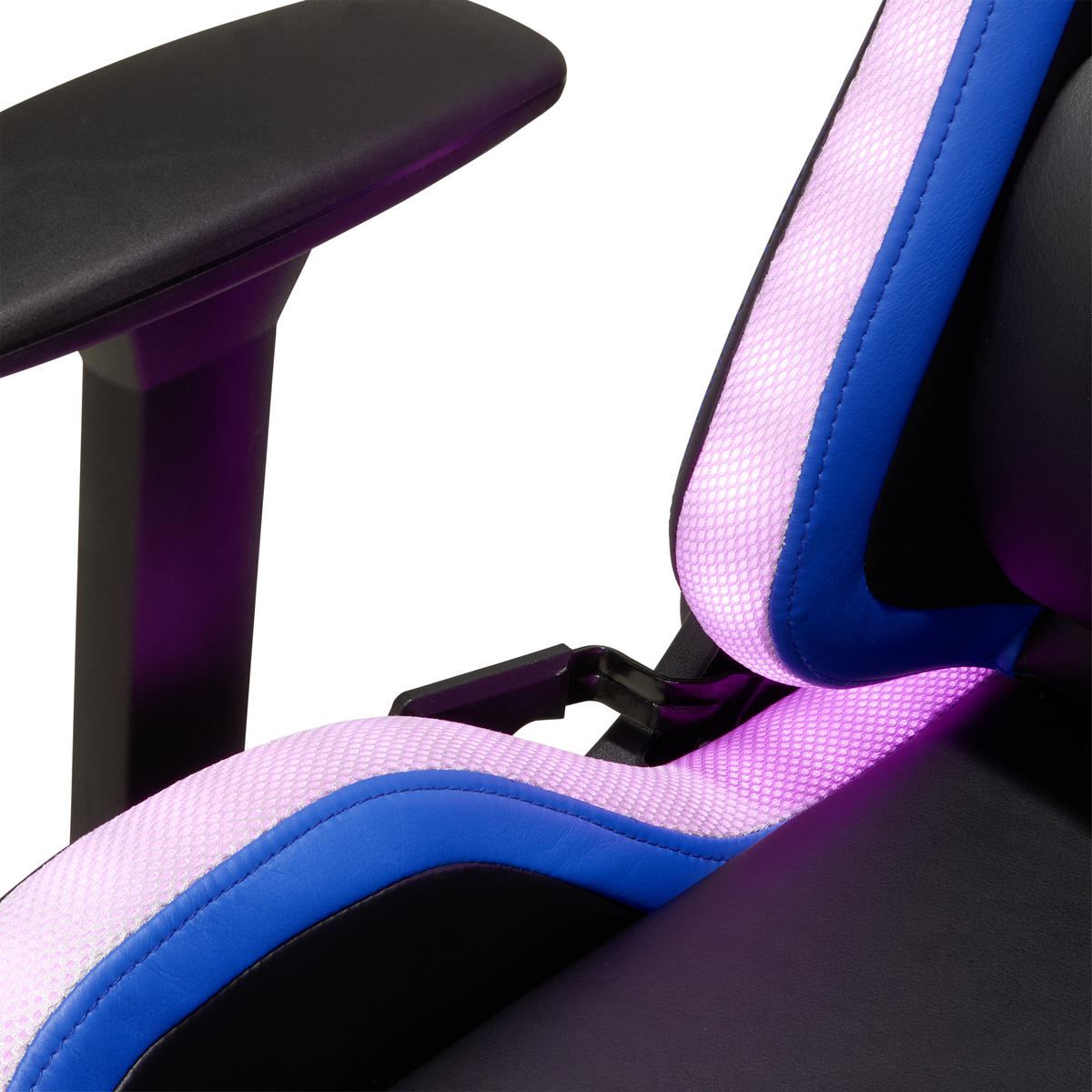 GAMING STOL kovina, umetna masa, tekstil modra, črna, bela  - modra/črna, Design, kovina/umetna masa (68/124-134/60cm) - Novel