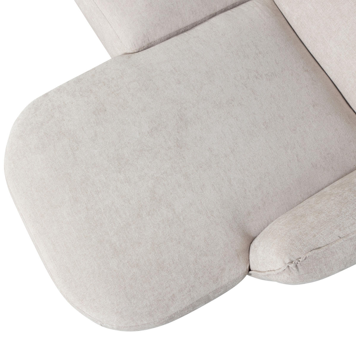 ECKSOFA Polly in Webstoff Sandfarben   - Sandfarben/Schwarz, Design, Kunststoff/Textil (245/353/150cm) - Livetastic