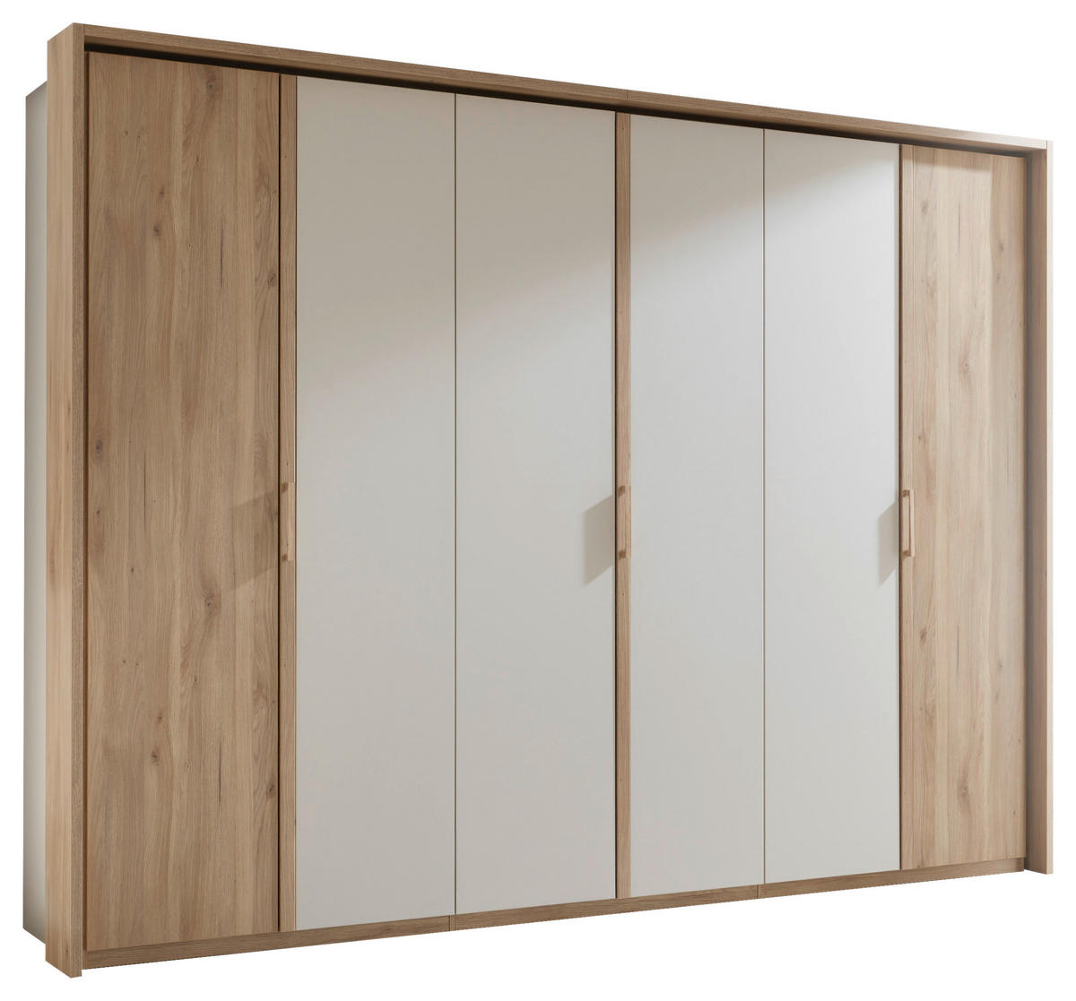 DREHTÜRENSCHRANK in Eichefarben, Kaschmir  - Kaschmir/Eichefarben, Design, Holz/Holzwerkstoff (300/225,5/60,2cm) - Xora
