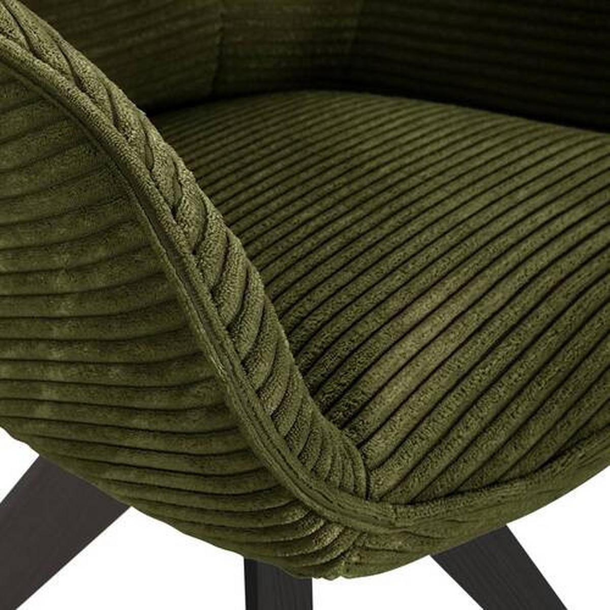 ARMLEHNSTUHL  in Cord  - Dunkelgrün/Schwarz, Design, Holz/Textil (60/83/65cm) - Landscape