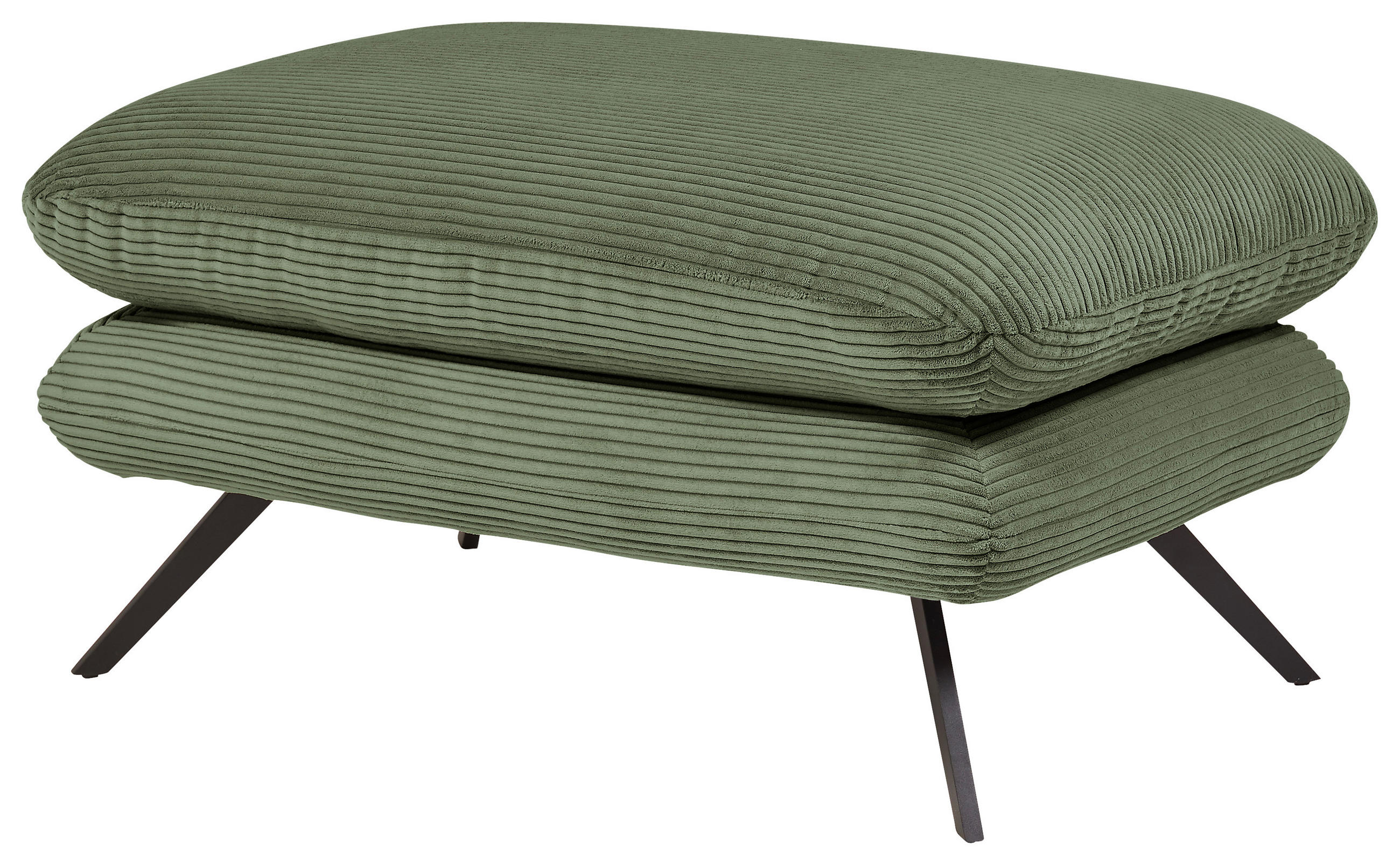 HOCKER Cord Grün  - Schwarz/Grün, MODERN, Textil/Metall (90/45/60cm) - Pure Home Lifestyle