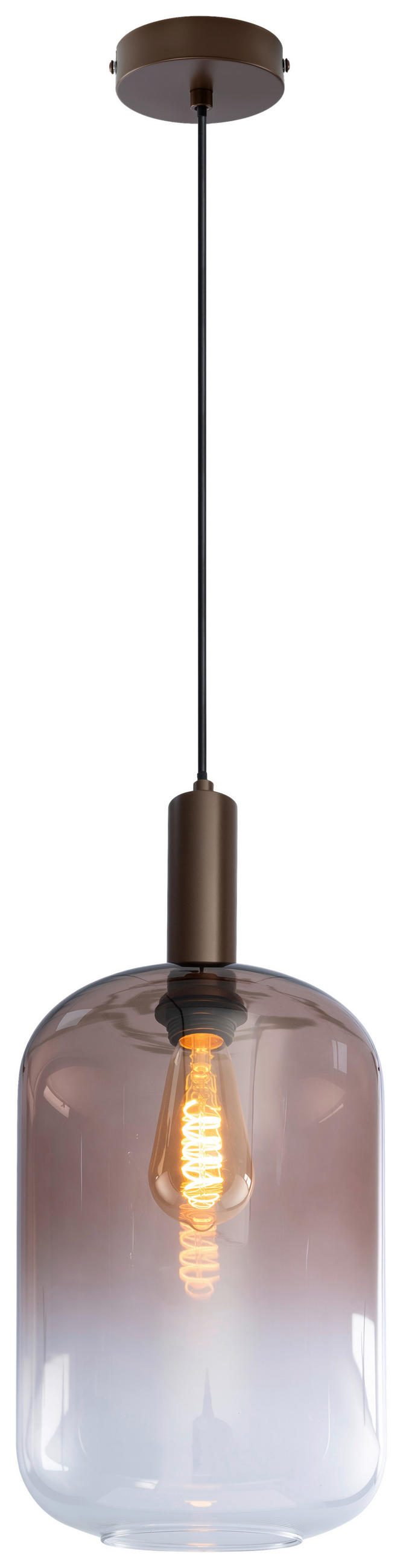 HÄNGELEUCHTE 22/120 cm  - Braun, Trend, Glas/Metall (22/120cm) - Collet's Monde