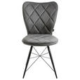 STUHL  in Webstoff Textil  - Schwarz/Grau, Design, Textil/Metall (48/89/62cm) - Hom`in