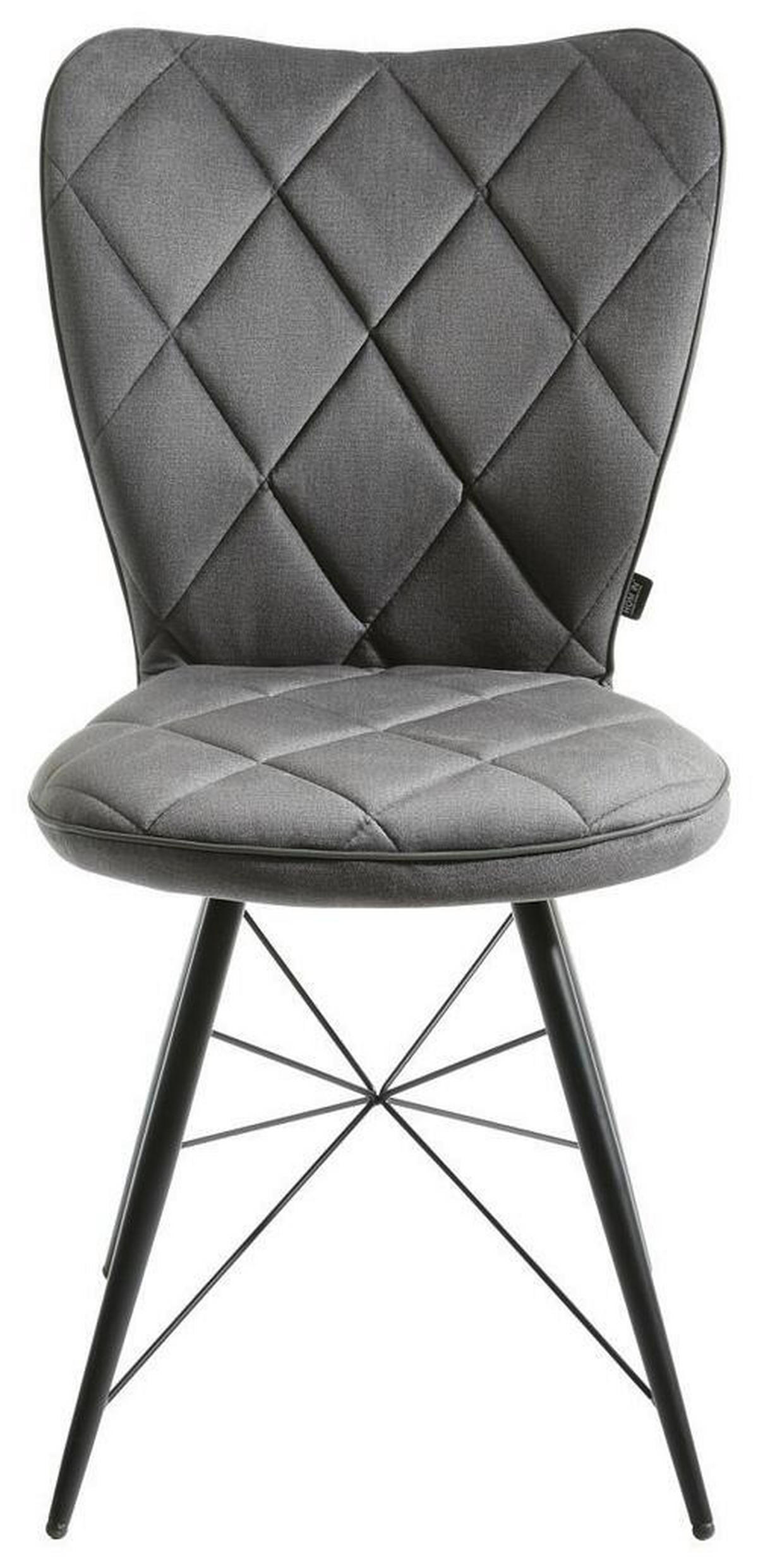 STUHL  in Webstoff  - Schwarz/Grau, Design, Textil/Metall (48/89/62cm) - Hom`in