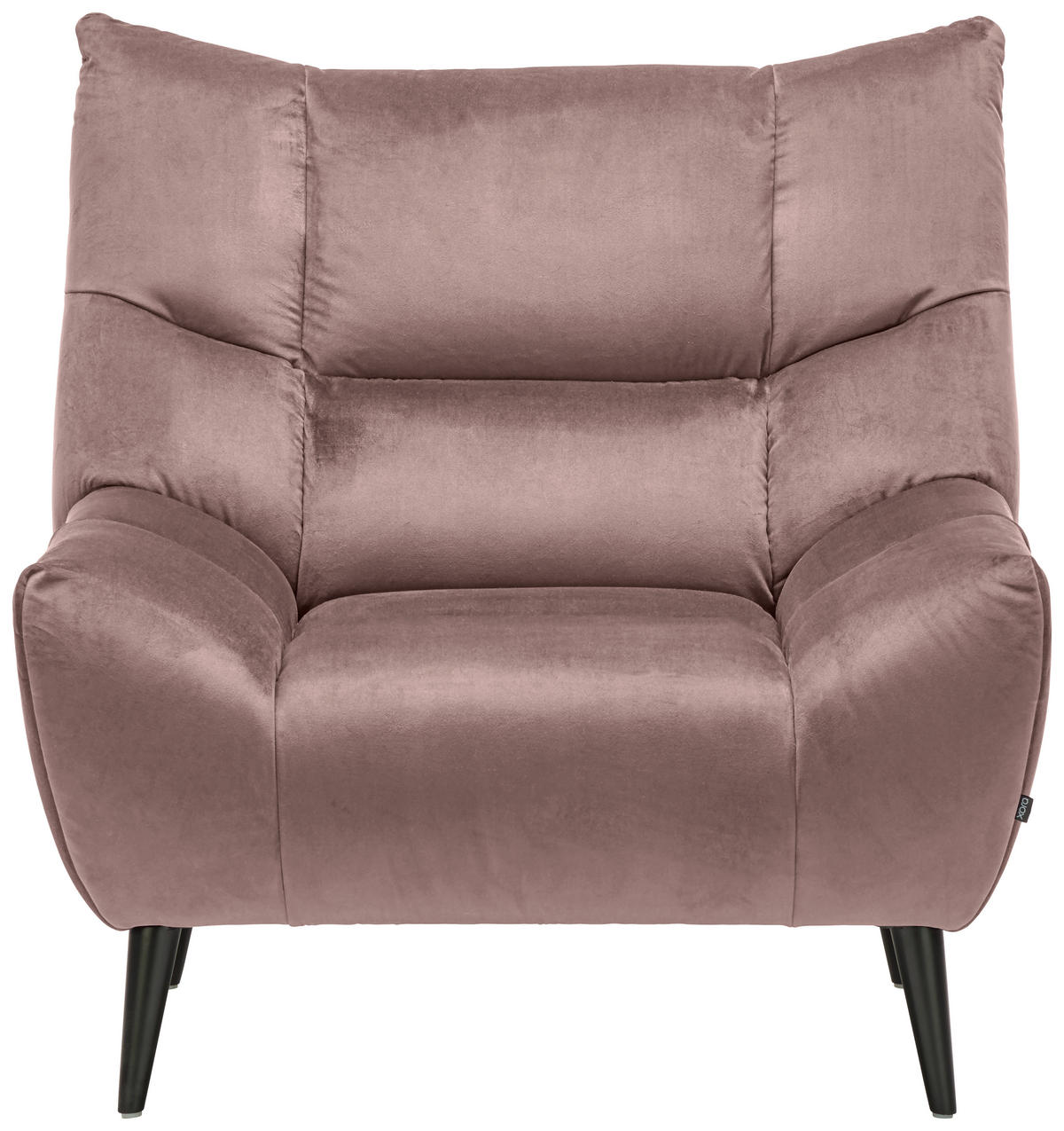 SESSEL in Mikrofaser Altrosa  - Schwarz/Altrosa, Design, Textil/Metall (100/104/99cm) - Xora