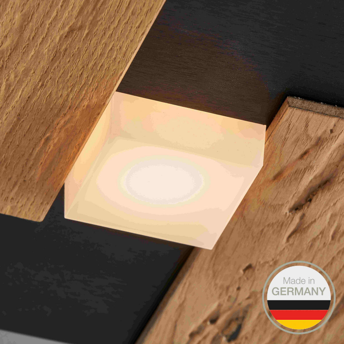 LED-WANDLEUCHTE 662 26/26/5 cm   - Wildeiche, Natur, Metall (26/26/5cm) - Ambiente