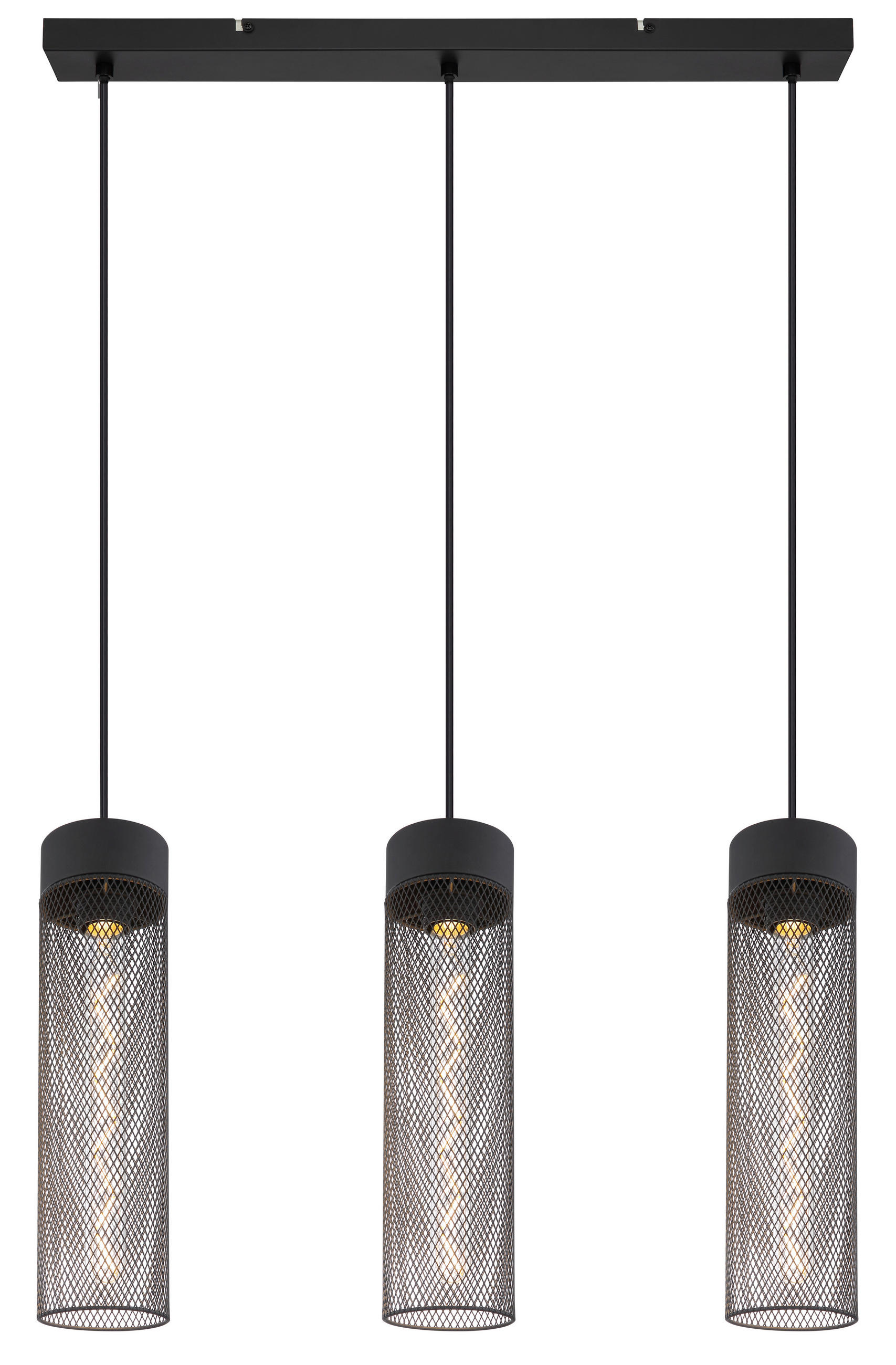 HÄNGELEUCHTE 60/9,5/120 cm    - Schwarz, Design, Metall (60/9,5/120cm) - Globo