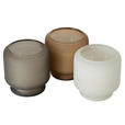 KERZE IM TOPF - Hellbraun/Creme, Basics, Glas/Naturmaterialien (9,0/9,5cm) - Ambia Home