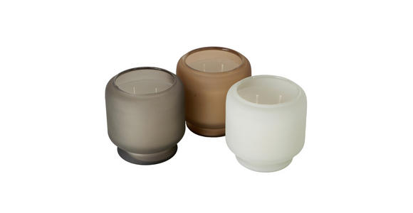 KERZE IM TOPF - Hellbraun/Creme, Basics, Glas/Naturmaterialien (9,0/9,5cm) - Ambia Home