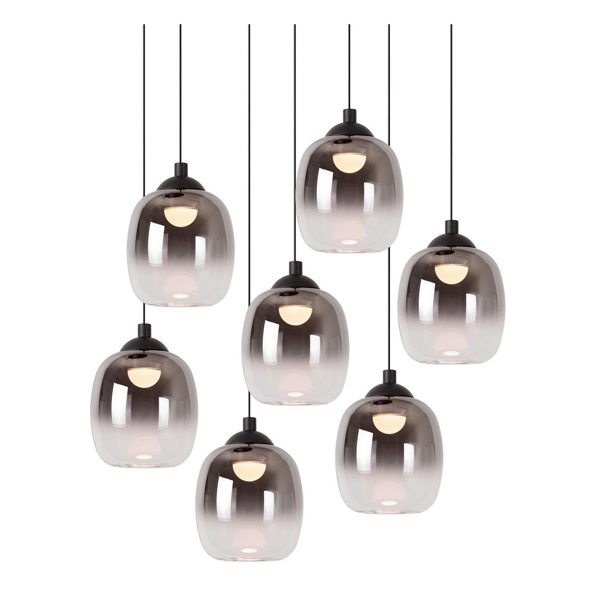 LED-HÄNGELEUCHTE 52/52/186 cm  - Schwarz, Design, Metall (52/52/186cm) - Lucide