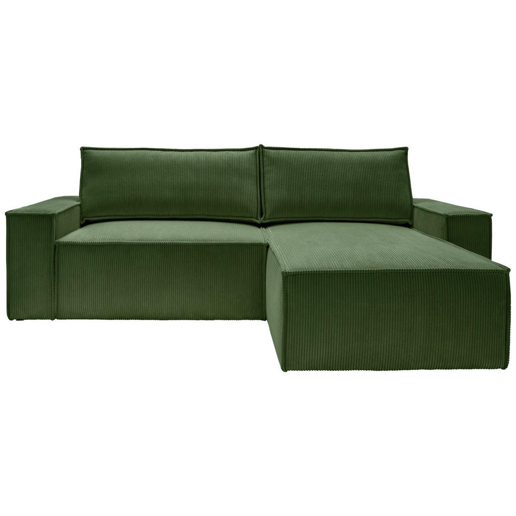 Ecksofa Mit Schlaffunktion Perllo Dunkelgrün 251x170 Cm