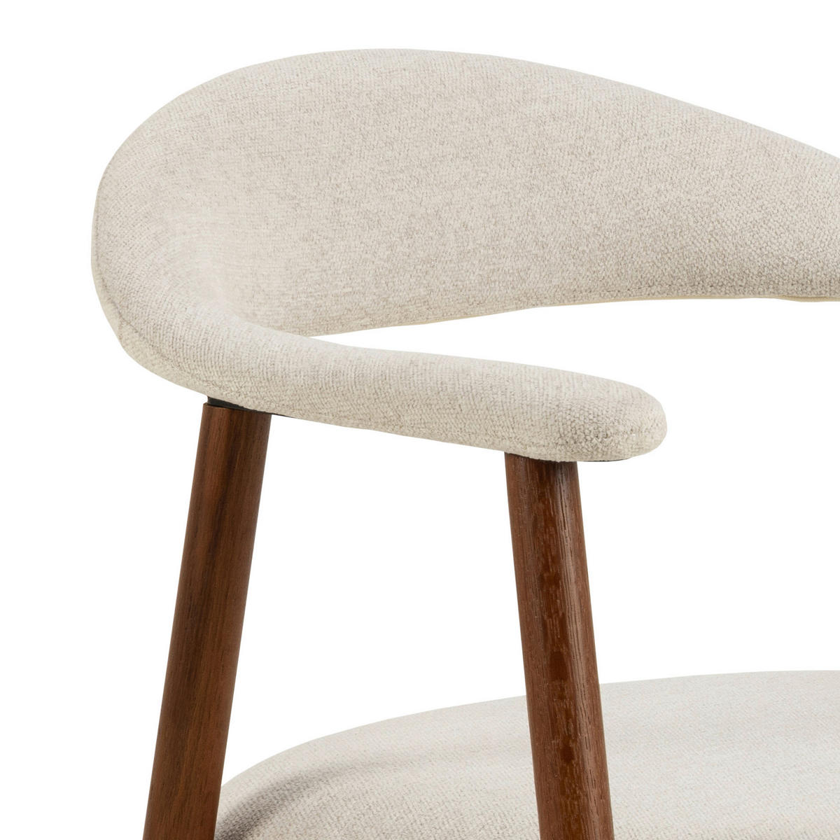 STOLIČKA S PODRÚČKAMI, plochá tkanina, béžová, farba vlašského orecha - farba vlašského orecha/béžová, Modern, drevo/textil (56/75,5/54cm) - MID.YOU