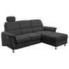ECKSOFA in Mikrofaser Schwarz  - Chromfarben/Schwarz, Modern, Textil/Metall (231/165cm) - Livetastic