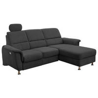 ECKSOFA in Mikrofaser Schwarz  - Chromfarben/Schwarz, Modern, Textil/Metall (231/165cm) - Livetastic