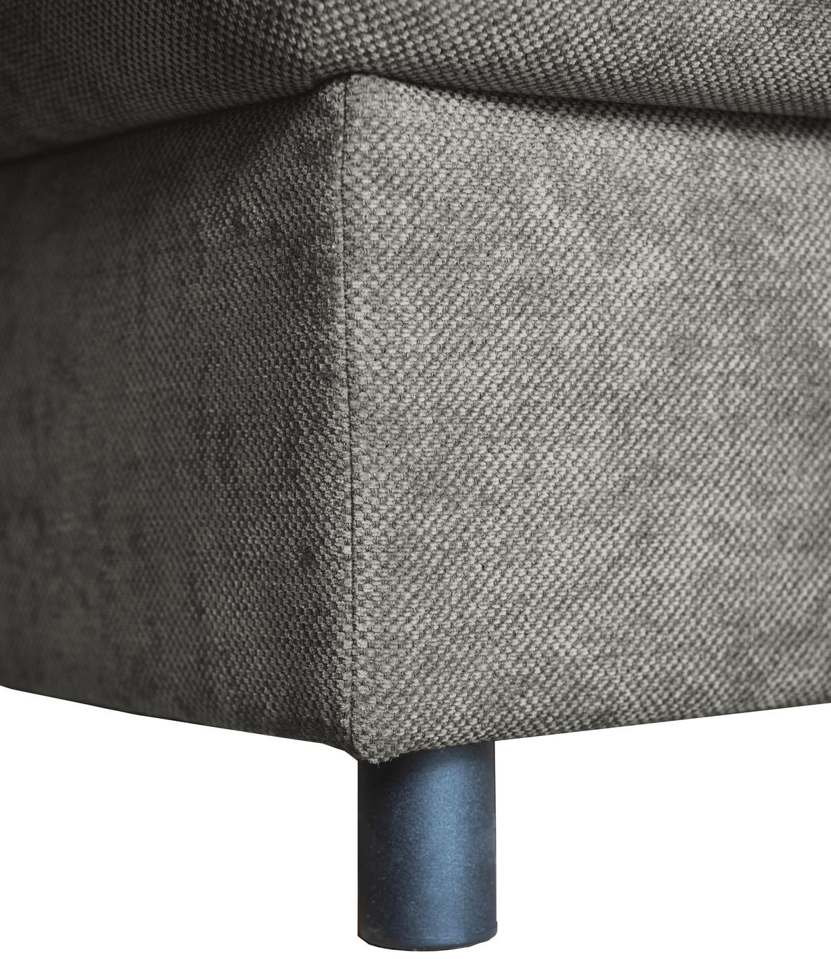 ECKSOFA Grau Flachgewebe  - Schwarz/Grau, KONVENTIONELL, Textil/Metall (252/162cm) - Carryhome