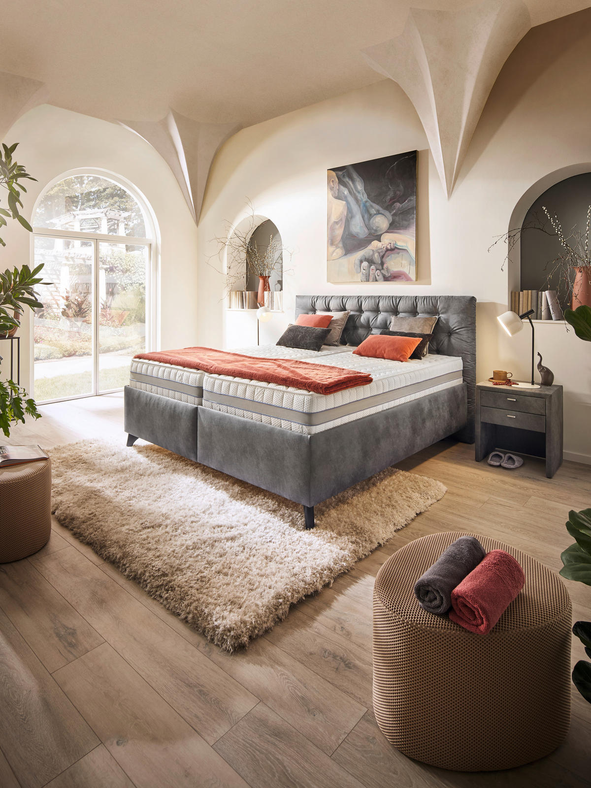 POLSTERBETT 180/200 cm, {[inkl. ],item.attr('349-543'),[, ]} - Schwarz/Weiß, Design, Holz/Textil (180/200cm) - Voleo