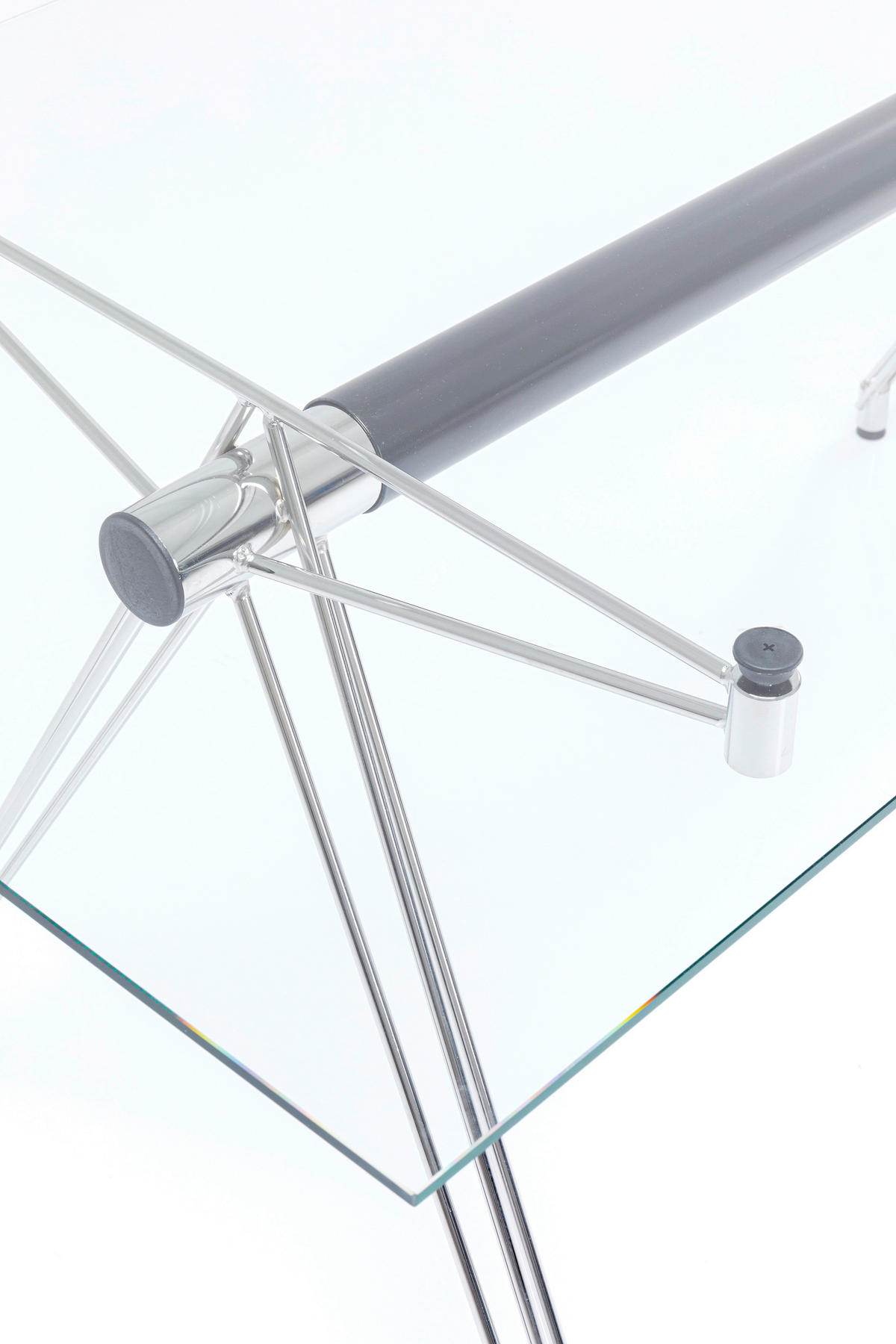 SCHREIBTISCH 160/80/71 cm  in Klar, Chromfarben  - Klar/Chromfarben, MODERN, Glas/Metall (160/80/71cm) - Kare-Design