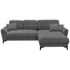 ECKSOFA in Webstoff Anthrazit  - Anthrazit/Schwarz, Konventionell, Kunststoff/Textil (281/189cm) - Carryhome