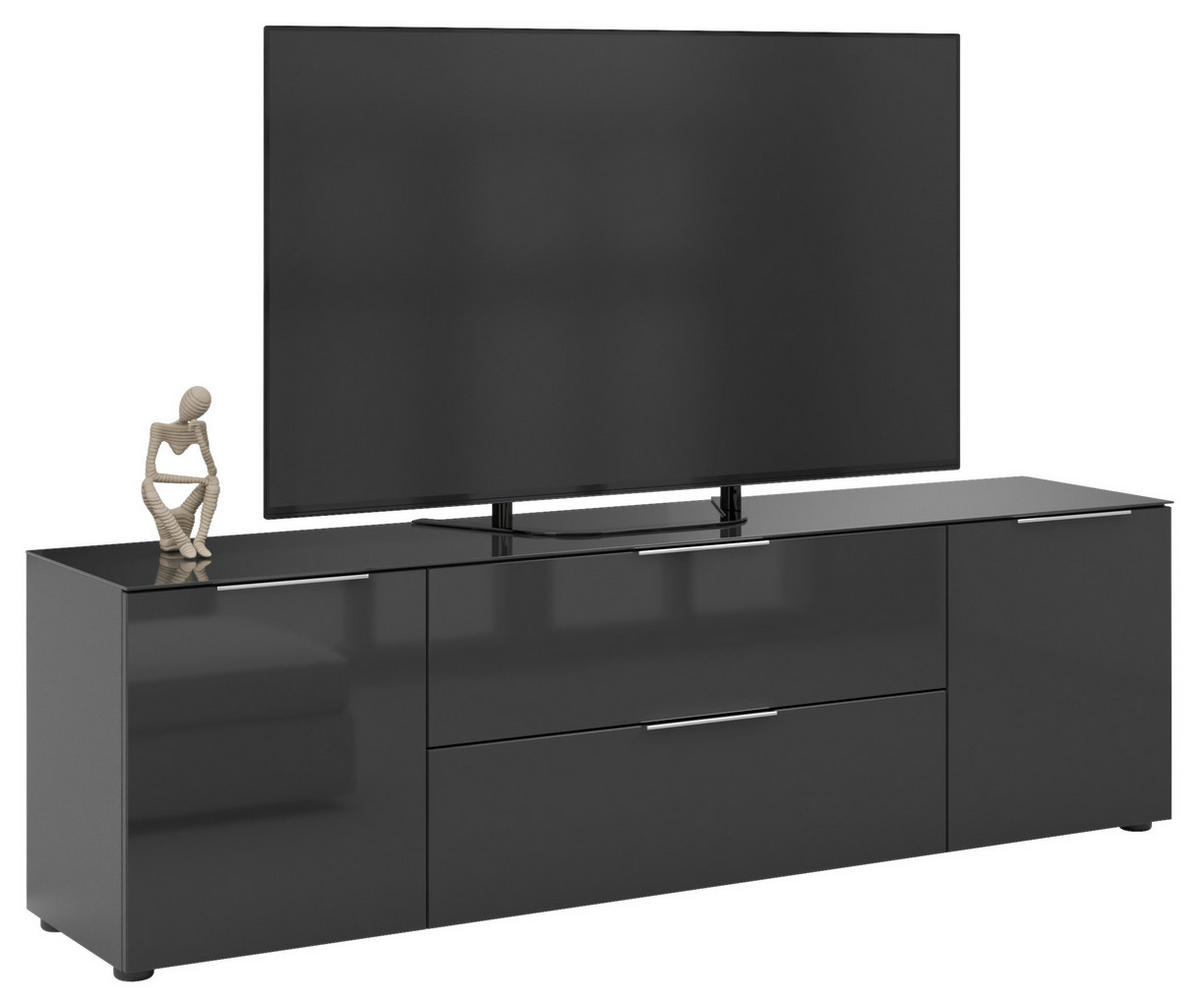 LOWBOARD Style  in 180/53,9/40 cm  - Chromfarben/Anthrazit, Basics, Glas/Holzwerkstoff (180/53,9/40cm)