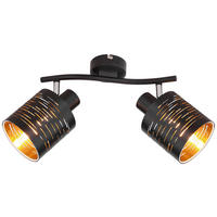 BODOVÉ SVIETIDLO, 15 W/E14, 29,6/10/16 cm - čierna/zlatá, Design, kov/plast (29,6/10/16cm) - Globo