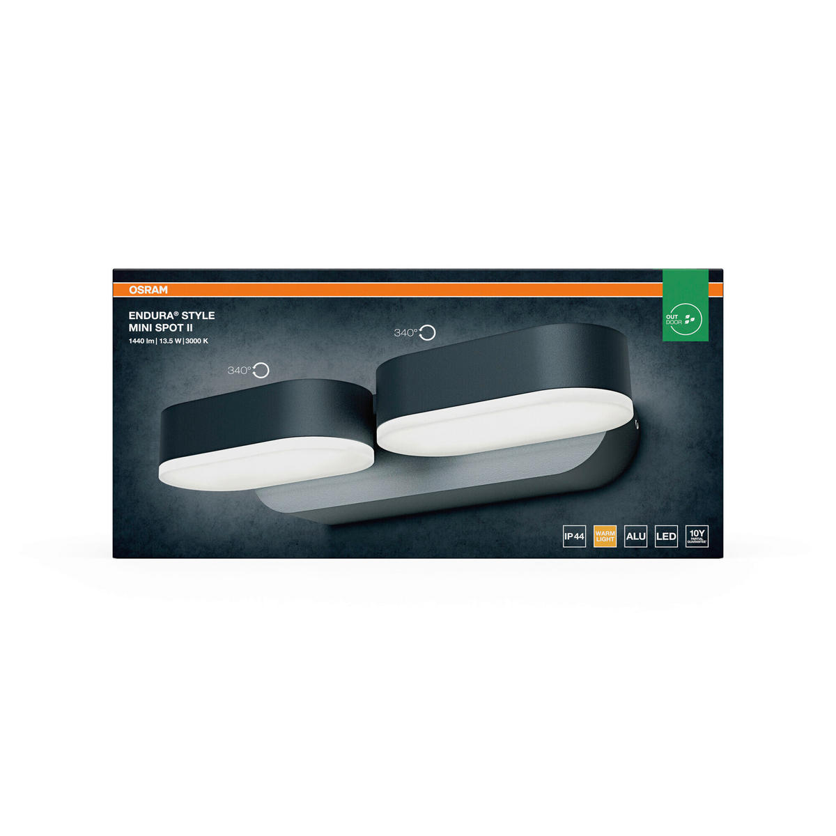 LED-AUßENLEUCHTE 10/23/5,4 cm   - Dunkelgrau, Basics, Kunststoff/Metall (10/23/5,4cm) - Osram