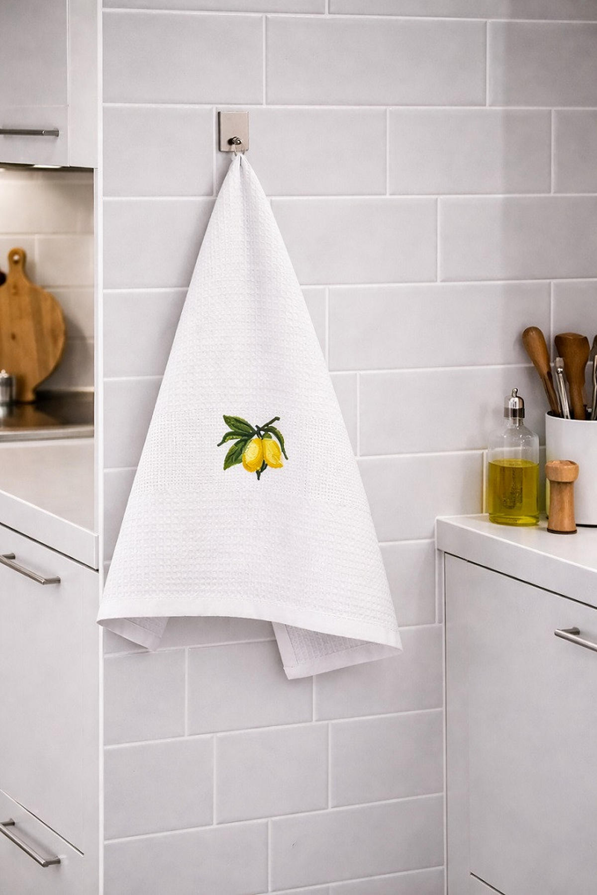 KUHINJSKA KRPA  LIMUN  50/70 cm       bela  - bela, Basics, tekstil (50/70cm)