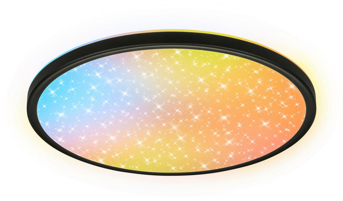 LED-DECKENLEUCHTE Aura Glow 37,5/4,5 cm   - Schwarz, KONVENTIONELL, Kunststoff (37,5/4,5cm) - Briloner