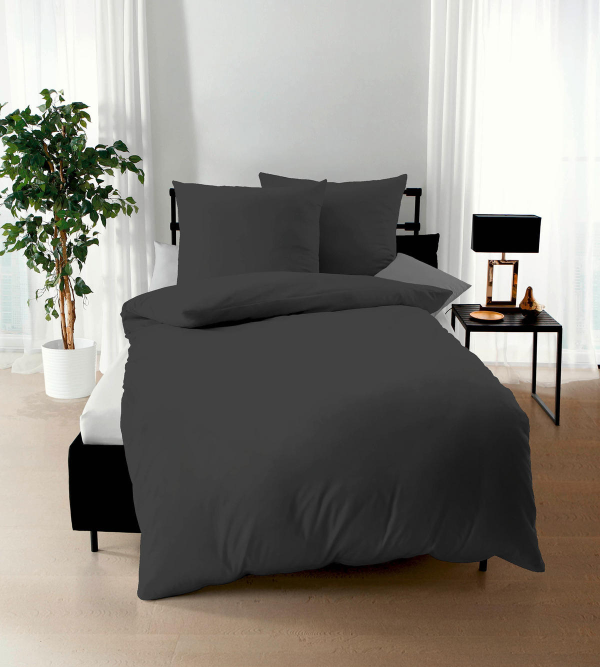 POSTELJINA 200/200 cm  UNI  - antracit, Basics, tekstil (200/200cm) - Kaeppel