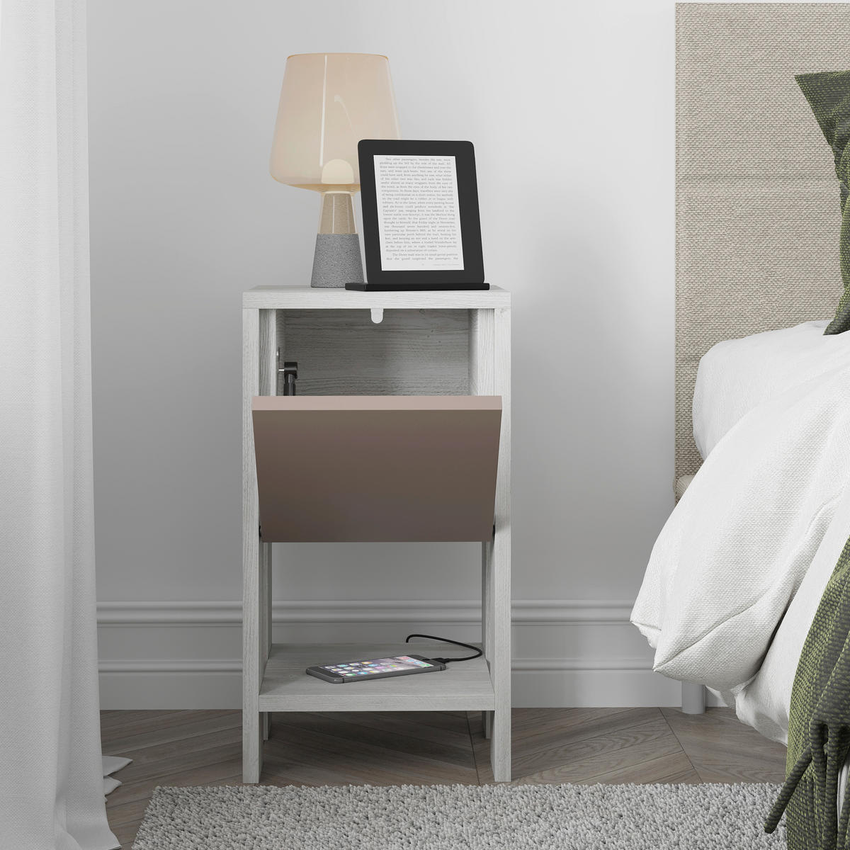 NACHTTISCH 30/55/30 cm  - Beige, Design, Holzwerkstoff (30/55/30cm) - Livetastic