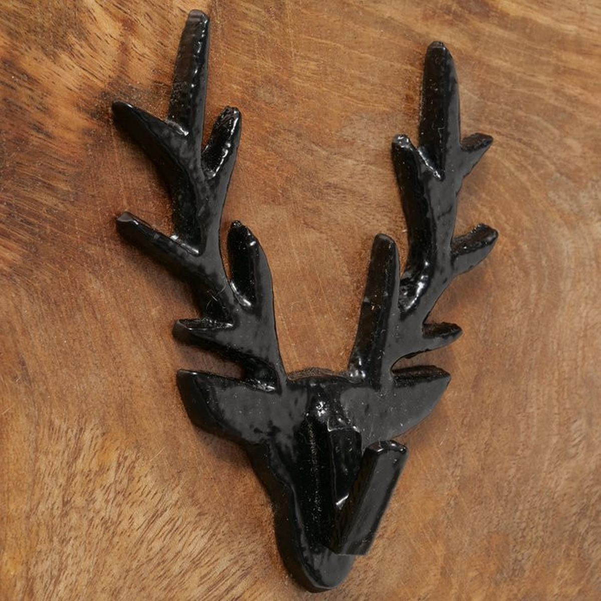 GARDEROBENLEISTE  in Mangoholz Schwarz, Naturfarben  - Schwarz/Naturfarben, Trend, Holz/Metall (4,5/50/14,5cm)