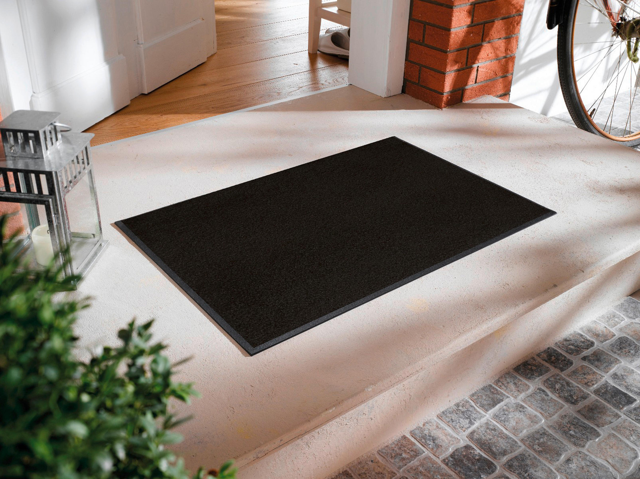 FUßMATTE  50/75 cm  Schwarz  - Schwarz, KONVENTIONELL, Kunststoff/Textil (50/75cm) - wash+dry