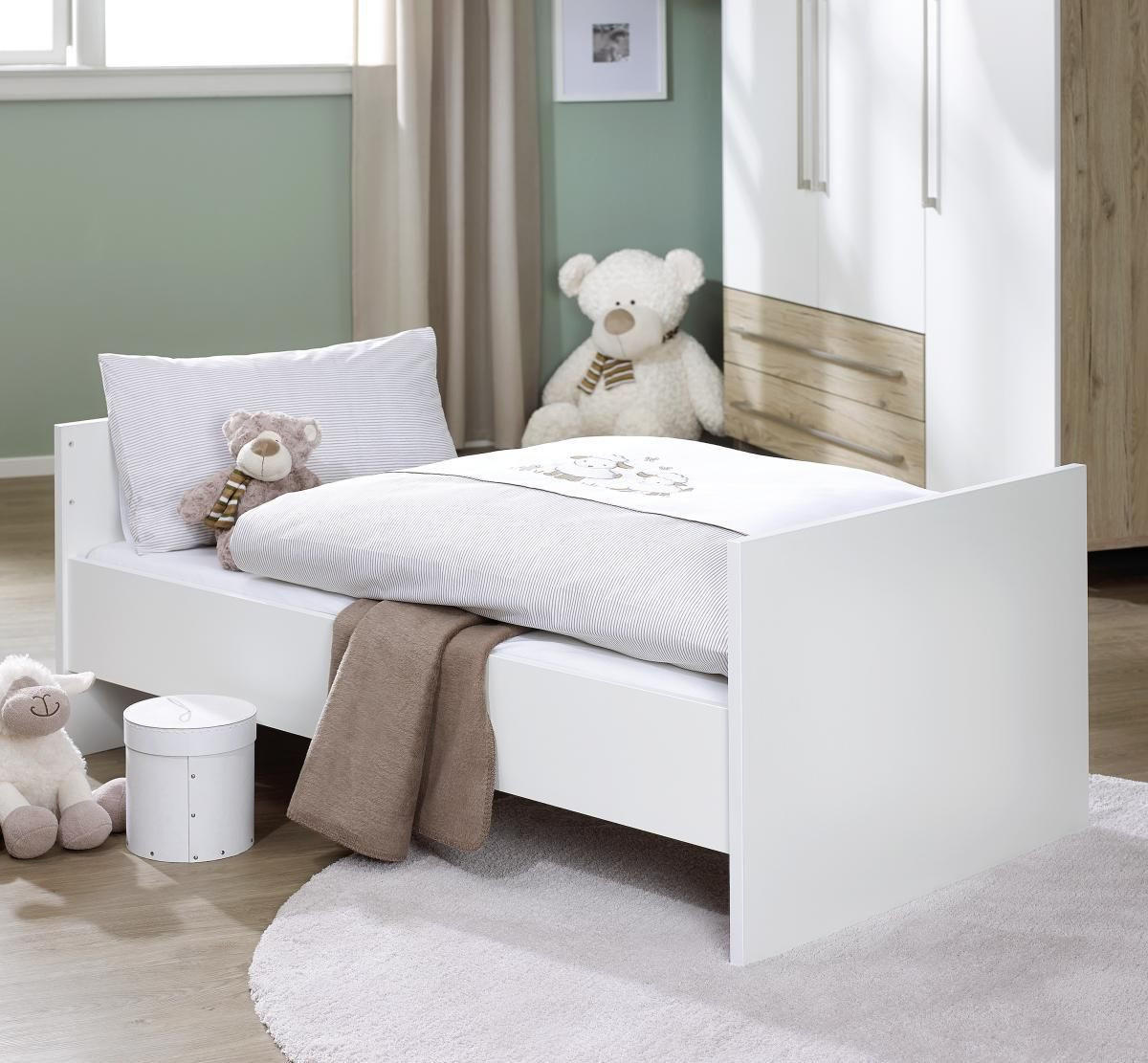 GITTERBETT Lennox Fresh 70/140 cm  - Eichefarben/Weiß, Basics, Holzwerkstoff (70/140cm) - Paidi