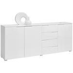 SIDEBOARD Weiß, Weiß Hochglanz  - Weiß Hochglanz/Silberfarben, Design, Holzwerkstoff/Kunststoff (195/80/38cm) - Carryhome