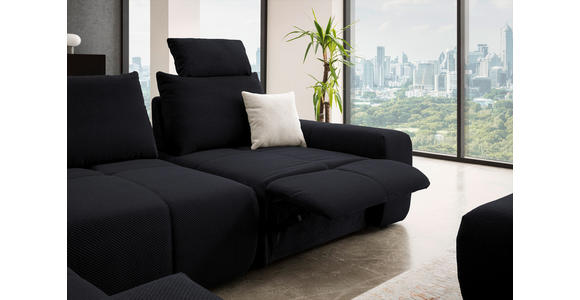 ECKSOFA  in Velours Dunkelblau  236/326 cm  - Schwarz/Dunkelblau, Design, Kunststoff/Textil (236/326cm) - Xora