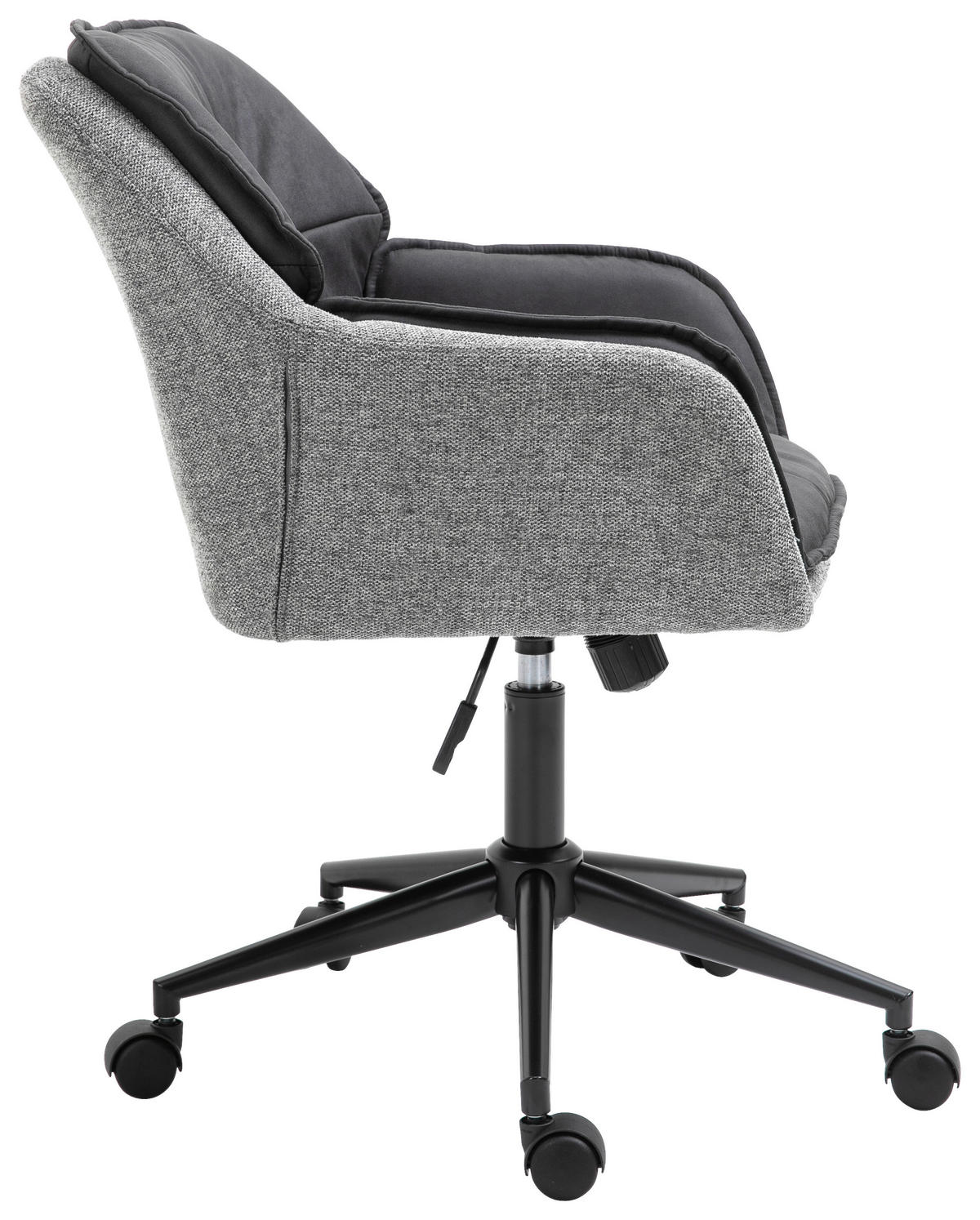 DREHSTUHL Webstoff Grau  - Schwarz/Grau, MODERN, Kunststoff/Textil (64/92/62cm) - MID.YOU