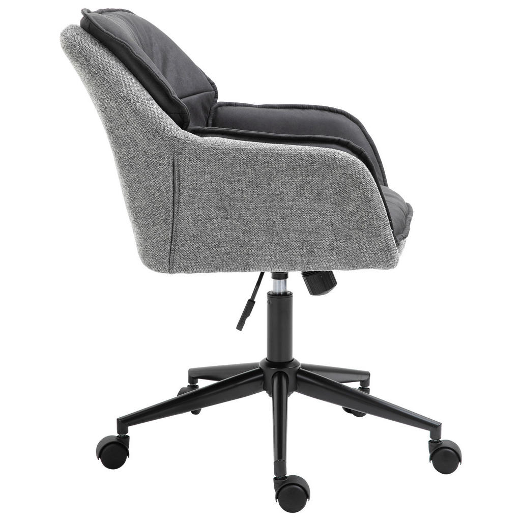 Thumbnail - Mid.you Drehstuhl, Grau, Textil, Füllung: Schaumstoff, Rollen, 64x92x62 cm, Handmade in China, Sitzfläche 360° drehbar, ...