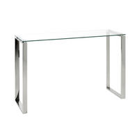 KONSOLENTISCH Edelstahlfarben  - Edelstahlfarben, Design, Glas/Metall (120/40/78cm)