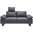 2-SITZER-SOFA in Mikrofaser Grau  - Beige/Schwarz, Design, Textil/Metall (194/86/97cm) - Hom`in