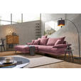 ECKSOFA in Flachgewebe Rosa  - Schwarz/Rosa, MODERN, Textil/Metall (173/297cm) - Carryhome