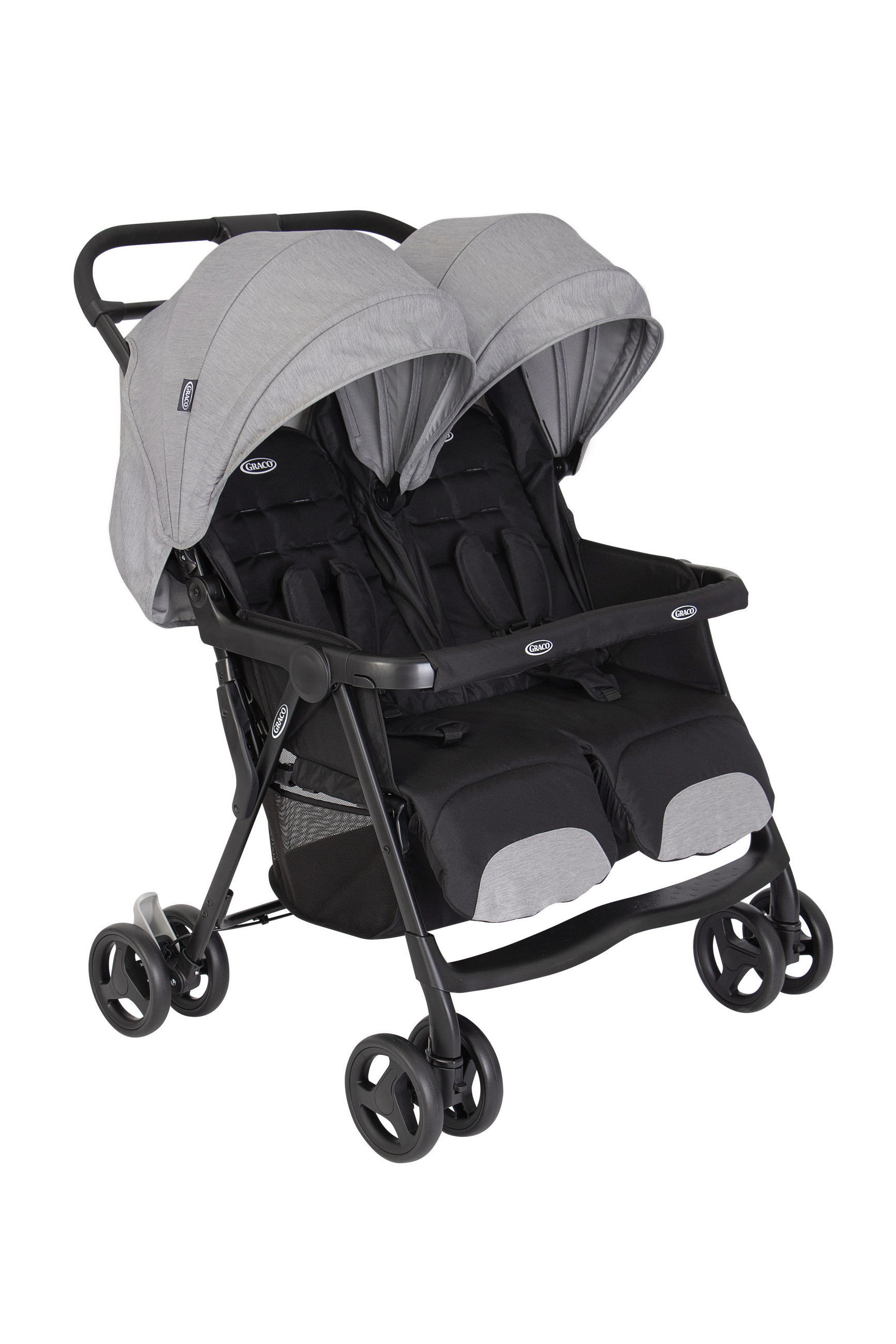 GESCHWISTERWAGEN DuoRider  - Schwarz/Grau, Basics, Textil/Metall (70/78/102cm) - Graco