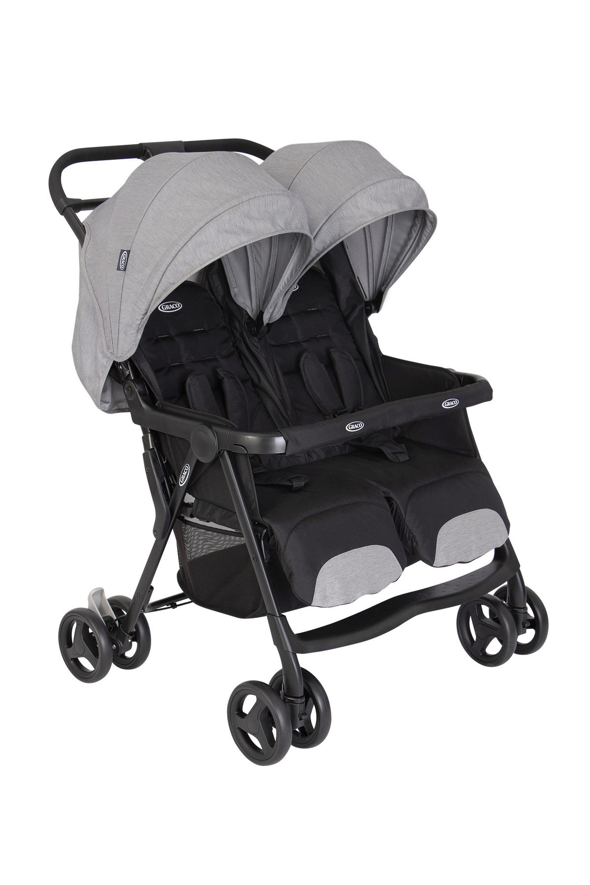 GESCHWISTERWAGEN DuoRider  - Schwarz/Grau, Basics, Textil/Metall (70/78/102cm) - Graco