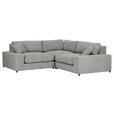ECKSOFA  Grau Bouclé  - Greige/Schwarz, MODERN, Kunststoff/Textil (255/255cm) - Landscape