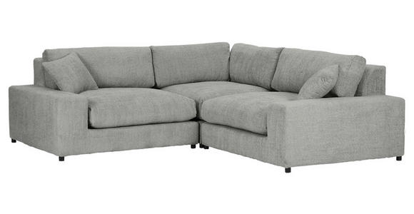 ECKSOFA  Grau Bouclé  - Greige/Schwarz, MODERN, Kunststoff/Textil (255/255cm) - Landscape