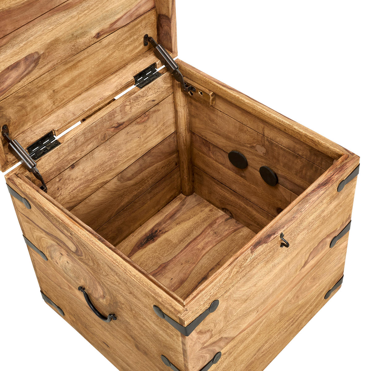 TRUHE Holz Sheesham Hartholz  - Sheeshamfarben, KONVENTIONELL, Holz (48/48/48cm) - Livetastic
