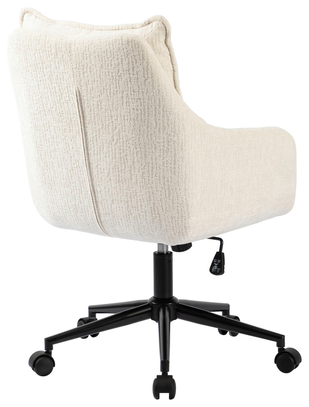 DREHSTUHL Webstoff Schwarz, Beige  - Beige/Schwarz, Modern, Kunststoff/Textil (58/85-93/58cm) - MID.YOU