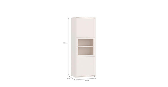VITRINE  in Sandfarben  - Sandfarben/Grau, MODERN, Glas/Holz (64,8/179,1/44cm) - Carryhome